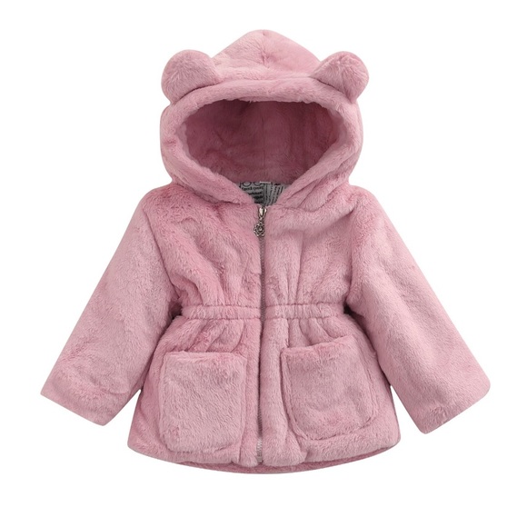 Other - Girls 2T Faux Fur Pink Full Zip Hood Winter Coat
Warm Fluffy Dressy Toddler